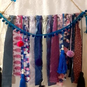 Boho wall tapestry with tassels-handmade